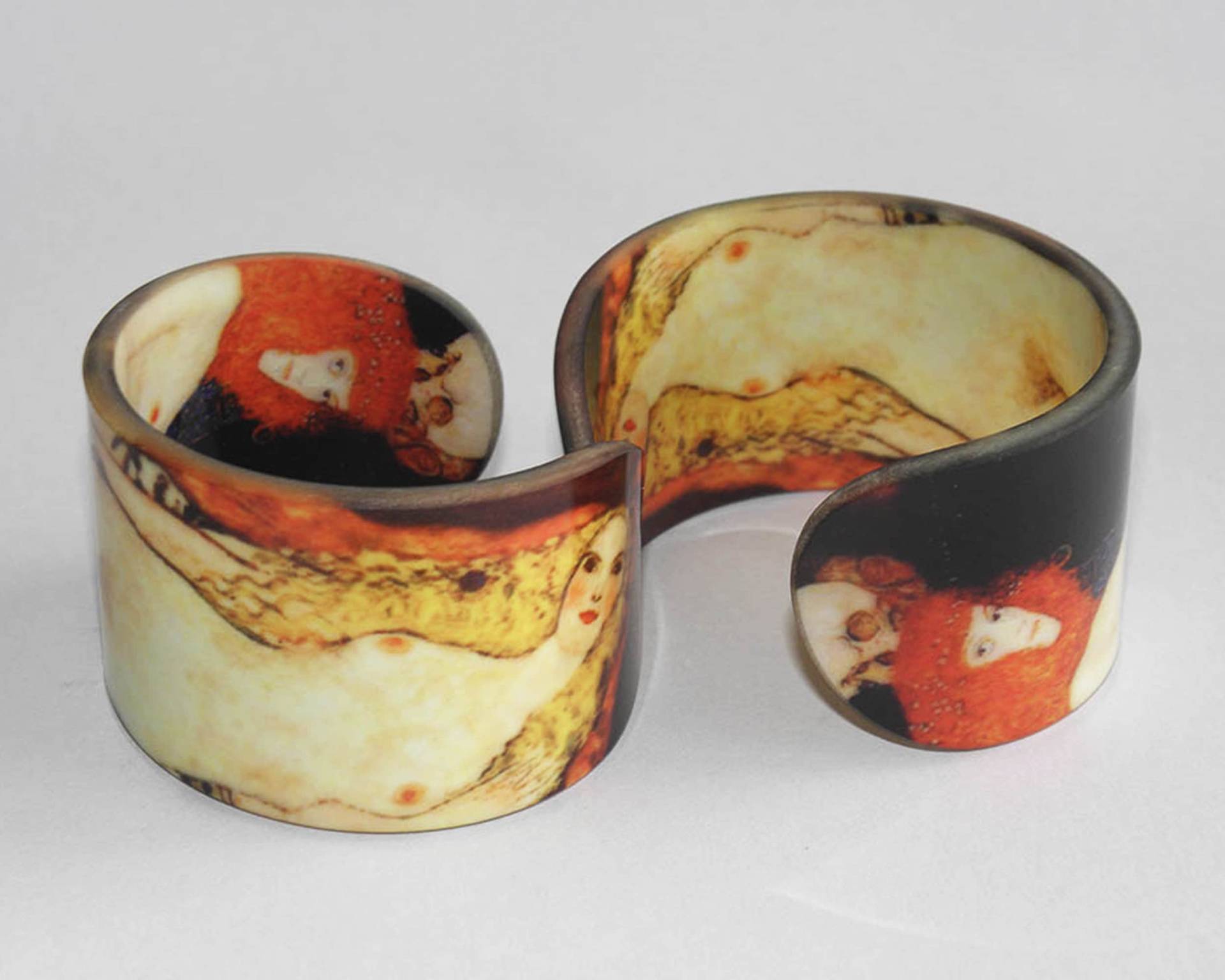 Klimt Acryl Armband - Symbolik Adam Und Eva Die Hoffnung Ich Klimt Kunst von JabaleeDesign