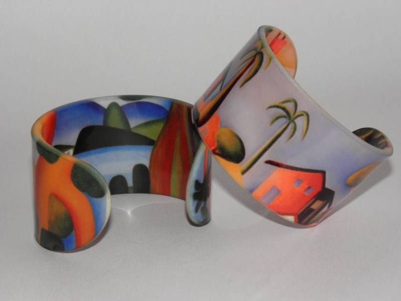 Pulsera De Acrílico/- Tarsila Do Amaral Morro Da Favela Postal Armreifcerro La Pulsera De Acrílico/- Tarsila Do Amaral Morro Da Favela Postal Armreifcerro La von JabaleeDesign