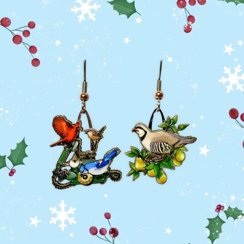 12 Tage Weihnachten Jabebo Ohrringe, Inspirierende Neugier Mit Recyceltem Müsli Karton von JabeboStudio