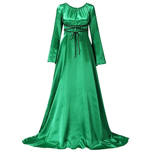 Jabidoos Damen Retro Mittelalter Kleid Gothic Kleider barock Kleid Halloween Maxikleid Vintage Retro Trompetenärmel Karneval Kostüm Frauen Renaissance hexenkostüm Party Kleider von Jabidoos