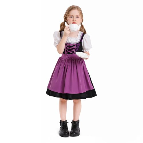 Jabidoos Dirndl Kinder Mädchen Midi Trachtenkleid Kinderdirndl Dirndlbluse Schürze für Oktoberfest Besondere Anlässe Dirndl & dirndl-sets für Mädchen Rosa Bayerisches Bierfest Trachten Dirndlkleid von Jabidoos
