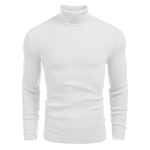 Jabidoos Herren Longsleeve Rollkragenpullover Regular Fit Langarmshirts Rollkragenpullover Herren Norweger Pullover Herren Baumwolle Sweatshirt Strickpullover Unterzieh Elastisch Einfarbig Angebote von Jabidoos