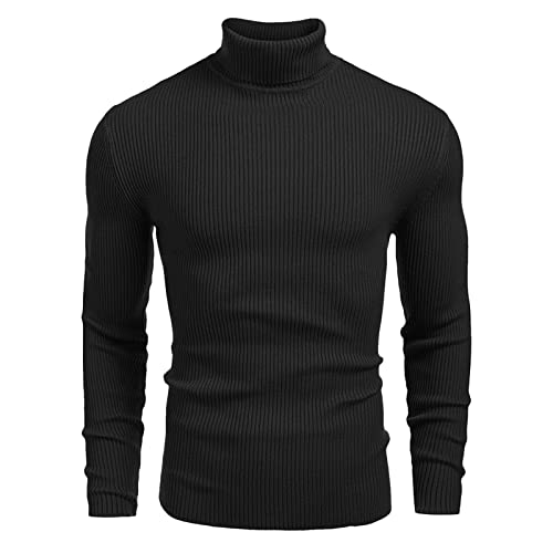 Jabidoos Herren Longsleeve Rollkragenpullover Regular Fit Langarmshirts Rollkragenpullover Herren Norweger Pullover Herren Baumwolle Sweatshirt Strickpullover Unterzieh Elastisch Einfarbig Angebote von Jabidoos