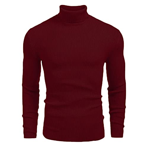 Jabidoos Herren Longsleeve Rollkragenpullover Regular Fit Langarmshirts Rollkragenpullover Herren Norweger Pullover Herren Baumwolle Sweatshirt Strickpullover Unterzieh Elastisch Einfarbig Angebote von Jabidoos