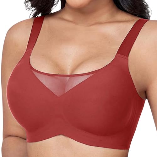 Mesh BH Damen Ohne Bügel Modisch Nahtloser BH Atmungsaktiv Bralette Damen Minimizer BHS T Shirt Schlaf BH Mit Zusätzlicher BH-Verlängerung von Jabidoos