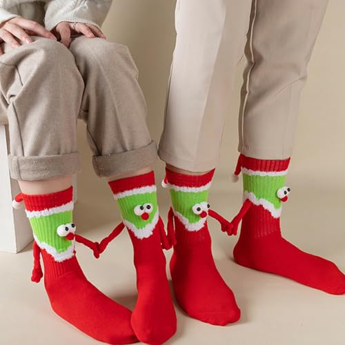 Haltende Handsocken, weihnachtliche Magnetsocken, weihnachtliche Handhaltende Socken, Hand-in-Hand-Socken für Erwachsene und Kinder, weihnachtliche Neuheitssocken für Paare und Freunde von Jacekee