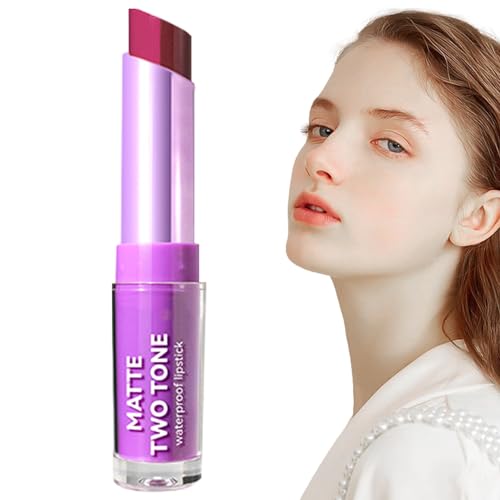 Lipgloss Mattstift,Langanhaltender, wasserfester Damen-Lippenstift, zweifarbig, Nude Matte - Samtiger, nicht verblassender, hochpigmentierter, antihaftbeschichteter Becher für Mädchen und Jacekee von Jacekee