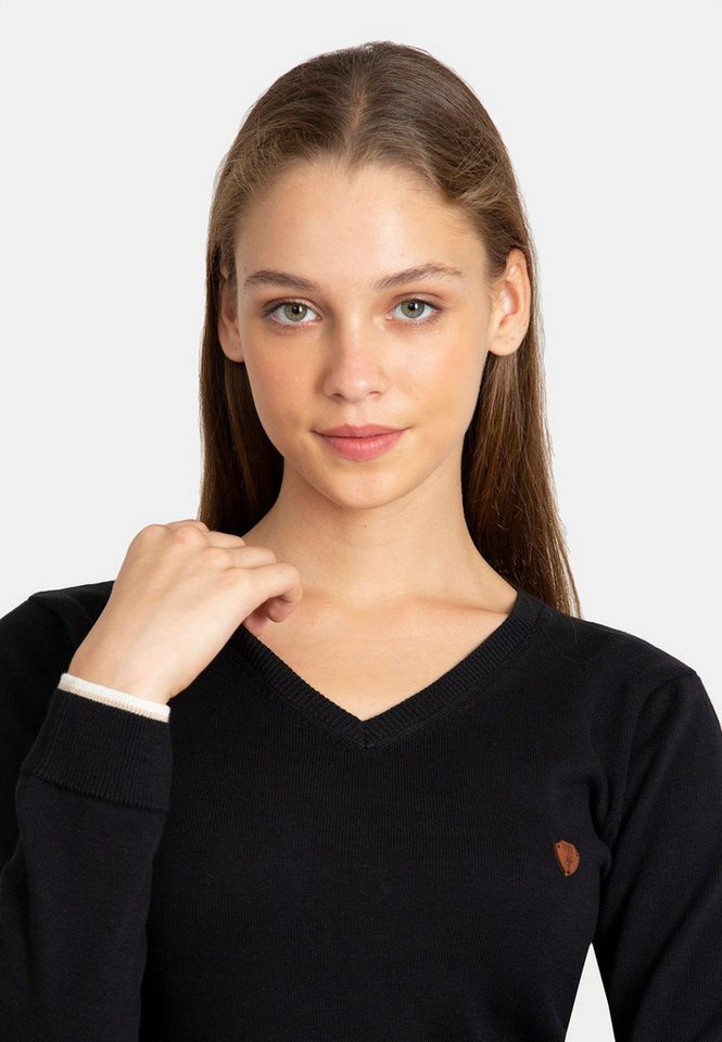 Jacey Quinn Sweatshirt V-Neck With Arm Patch von Jacey Quinn