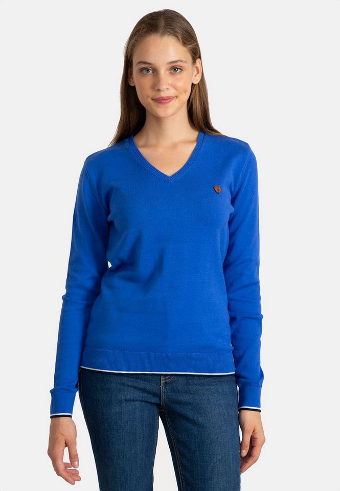 Jacey Quinn Sweatshirt V-Neck With Arm Patch von Jacey Quinn