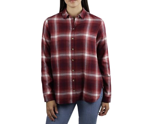 Jachs Girlfriend Damen-Flanellhemd, superweich, Rot/Ausflug, einfarbig (Getaway Solids), X-Groß von Jachs Girlfriend