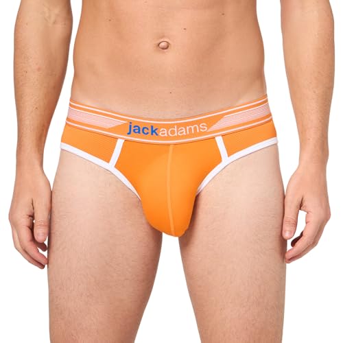 Jack Adams Herren Game on Brief Slip, Orange/Abendrot im Zickzackmuster (Sunset Chevron), Large von Jack Adams