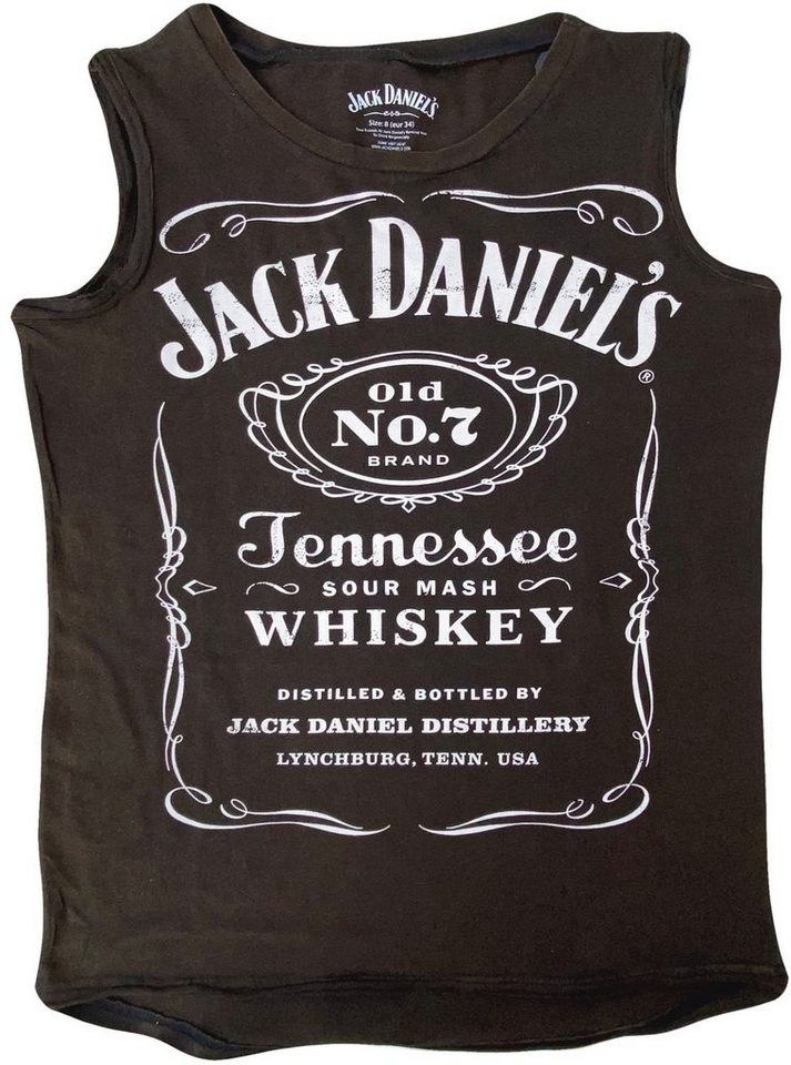 Jack Daniels Tanktop Jack Daniel´s Damen Tank Shirt Tennessee Whiskey Damen washed Oberteil Tank Top schwarz-braun Gr. UK 8 10 Gr. S/M, M/L von Jack Daniels