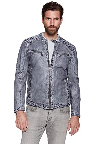 Jack Hanter - Herren Lederjacke Lammnappa grau-blau antik Größe 52 von Jack Hanter