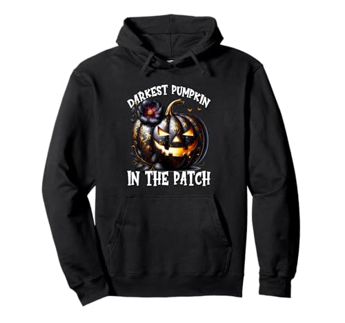 Darkest Pumpkin In The Patch for Goth Mom Floral Halloween Pullover Hoodie von Jack O Lantern Halloween Black Pumpkin Gifts