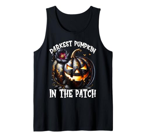 Darkest Pumpkin In The Patch for Goth Mom Floral Halloween Tank Top von Jack O Lantern Halloween Black Pumpkin Gifts