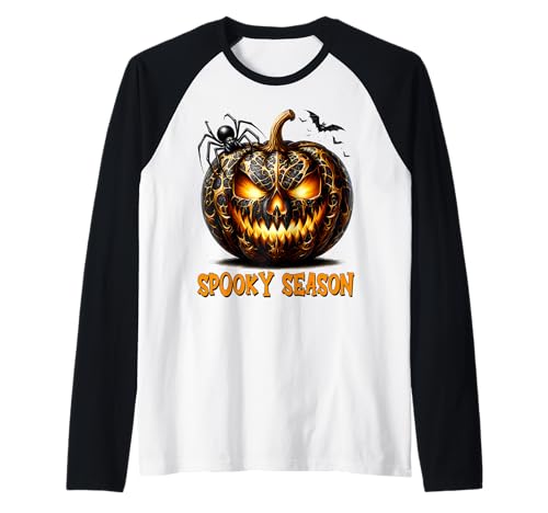 Spooky Season Graphic Women Jack O Lantern Halloween Pumpkin Raglan von Jack O Lantern Halloween Black Pumpkin Gifts
