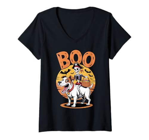 Damen Gruseliges Jack Russell Kostüm Jack Russell Terrier Halloween T-Shirt mit V-Ausschnitt Damen Gruseliges Jack Russell Kostüm Jack Russell Terrier Halloween T-Shirt mit V-Ausschnitt von Jack Russell Terrier Halloween kids, women, men