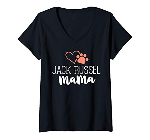 Damen Jack Russel Mama Shirt Dog Owner Gifts For Women Mother T-Shirt mit V-Ausschnitt Damen Jack Russel Mama Shirt Dog Owner Gifts For Women Mother T-Shirt mit V-Ausschnitt von Jack Russels by 14th Floor