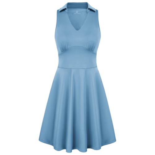 Jack Smith Damen Klassisches Sportkleid Ärmelloses A-Linien Tenniskleid mit Shorts Hellblau M von Jack Smith