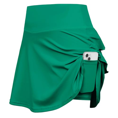 Jack Smith Frauen 3-Lagen-Rücken Sportrock mit beigefügten Slips Mid-Thigh Länge Rock Grün S von Jack Smith