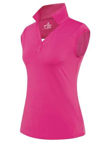 Jack Smith Frauen Ausgehöhlt Zurück Sport-Shirt Ärmellos Reverskragen V-Neck Oberteile Tiefrosa S von Jack Smith