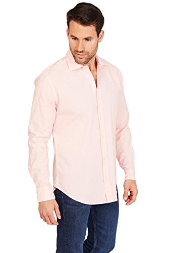 Jack Stuart - Casual Hemd Herren Langarm Aus Leinen und Baumwolle, Rosa, 2XL von Jack Stuart