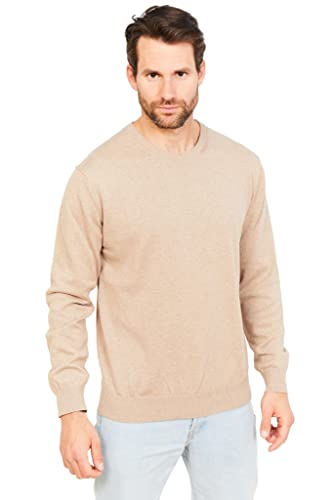 Jack Stuart - Herren Pullover Rundhalsausschnitt Aus 100% Baumwolle (Beige, 3XL) von Jack Stuart