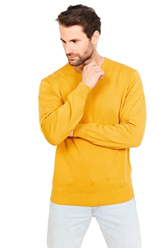 Jack Stuart - Herren Pullover Rundhalsausschnitt Aus 100% Baumwolle (Senf, 2XL) von Jack Stuart