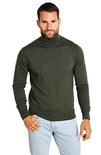 Jack Stuart - Herren Stehkragen Pullover, 100% Merinowolle, Kaki, X-Large von Jack Stuart