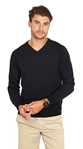 Jack Stuart - Herren V-Ausschnitt Pullover, 100% Merinowolle (Marengo, S) von Jack Stuart