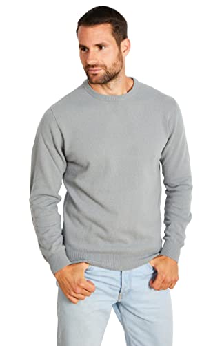 Jack Stuart - Herrenpullover mit rundem Ausschnitt, Lambswool Wollmischung, Grau-Blau, XX-Large von Jack Stuart