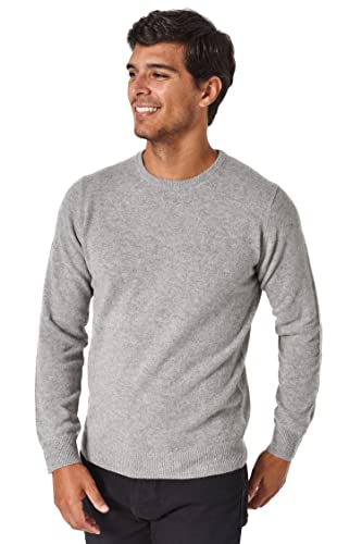 Jack Stuart - Lambswool Wollmischung Pullover mit Rundhalsausschnitt für Herren, Grau melange, Large von Jack Stuart