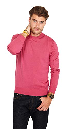 Jack Stuart - Pullover Herren Rundhalsausschnitt Aus 100% Merinowolle (Leichte Erdbeere, 2XL) von Jack Stuart