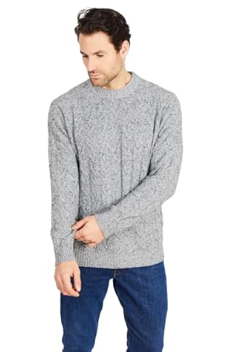 Jack Stuart Pullover für Herren Acht Wolle Rundhals, grau, XXXL von Jack Stuart