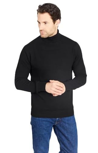 Jack Stuart Pullover für Herren mit Rollkragen aus Merinowolle, Schwarz , Medium von Jack Stuart