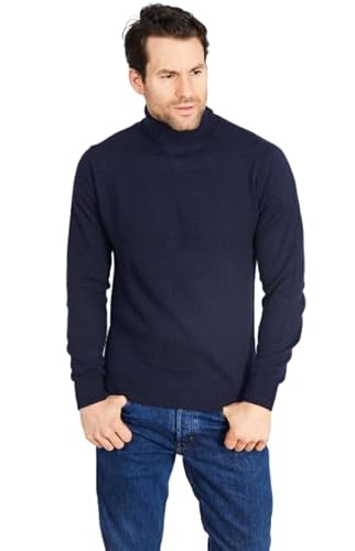 Jack Stuart Pullover für Herren mit Rollkragen aus Merinowolle, marineblau, Large von Jack Stuart