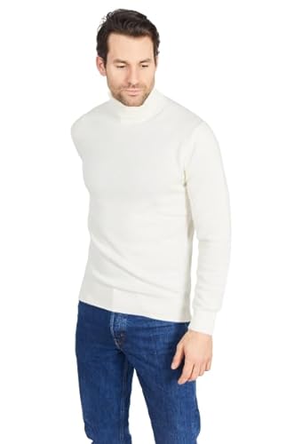 Jack Stuart Pullover für Herren mit Rollkragen aus Merinowolle, weiß, XX-Large von Jack Stuart