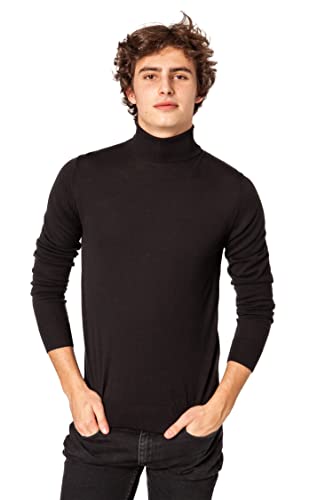 Jack Stuart - Pullover mit Rollkragen, 100 % extrafeine Merinowolle (schwarz), Schwarz , Medium von Jack Stuart