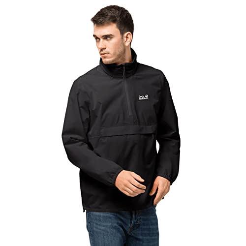 JACK WOLFSKIN Herren Pack & GO Overhead M Outdoor Jacket, Schwarz und silberfarben, M (8er von Jack Wolfskin