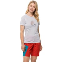 Jack Wolfskin Crosstrail Graphic T-Shirt Women Funktionsshirt Damen L weiß white cloud von Jack Wolfskin