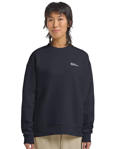 Jack Wolfskin Damen Essential Crewneck W Pullover, Dark Navy, M von Jack Wolfskin