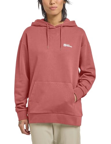 Jack Wolfskin Damen Essential Hoodie W Kapuzenpullover, Mineral red, XXL von Jack Wolfskin