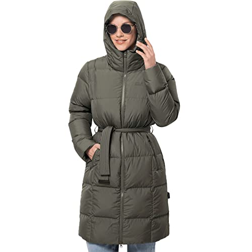 Jack Wolfskin Damen Frozen Lake Winddicht Daunenmantel, Traubenblatt, XL von Jack Wolfskin