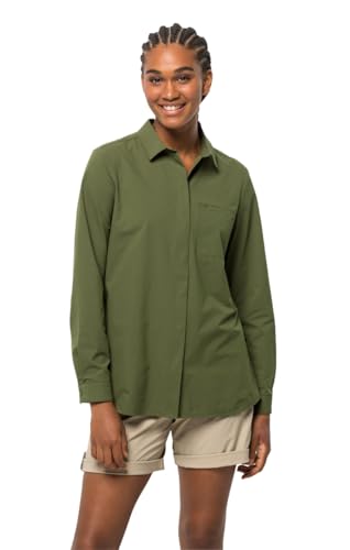 Jack Wolfskin Damen Light Wander Bluse, Greenwood, XXL von Jack Wolfskin