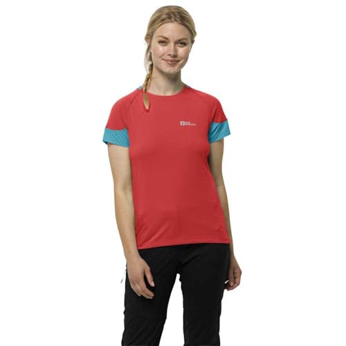 Jack Wolfskin Damen Narrows T-Shirt, Tango Orange, Small von Jack Wolfskin