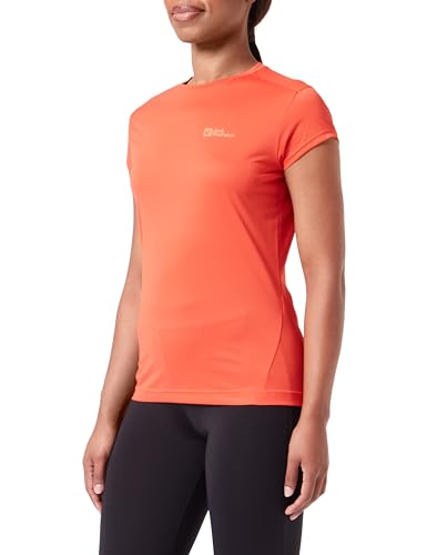 Jack Wolfskin Damen Prelight T-Shirt, Tango Orange, Large von Jack Wolfskin