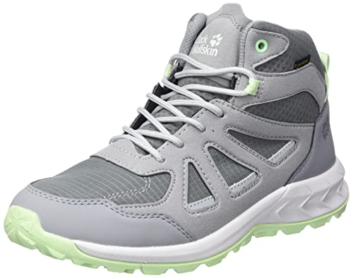 Jack Wolfskin Damen Woodland 2 Texapore Mid W Sneaker, Dark Grey/Light Green, 39.5 EU von Jack Wolfskin