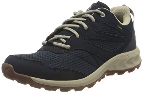 Jack Wolfskin Damen Woodland Texapore Low Walking-Schuh, Dark Blue/Beige, 37 EU von Jack Wolfskin