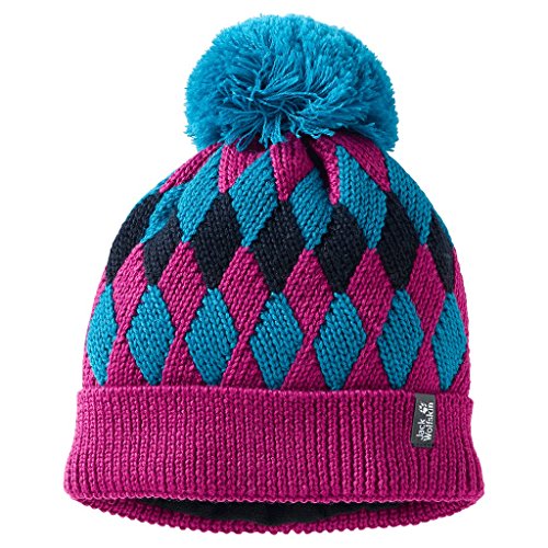 Jack Wolfskin Diamond Knit Cap Kids - Dark Magenta - Gr. M von Jack Wolfskin