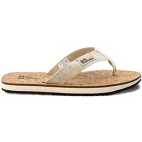 Jack Wolfskin Ecostride 2 Slipper Women Zehentrenner Mit Korksohle Damen 39.5 braun natural / cork von Jack Wolfskin